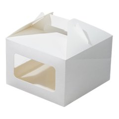 Коробка для торта с окном белая 18х18х12 см ForG JUMPL II W W 180*180*120 ST	